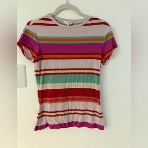 Ted Baker Colorful Striped Short Sleeve Top